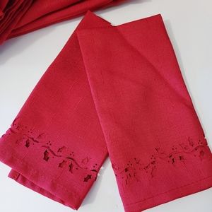 Red Holly Table Cloth and Napkins